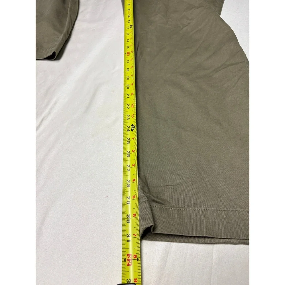 VTG Polo Ralph Lauren Andrew Pant Men 40x30 Olive Green Pleated Cotton Chino